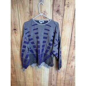 Mondo Vintage Made In Italy 80s 90s Abstract Sweater Purple Size L 52